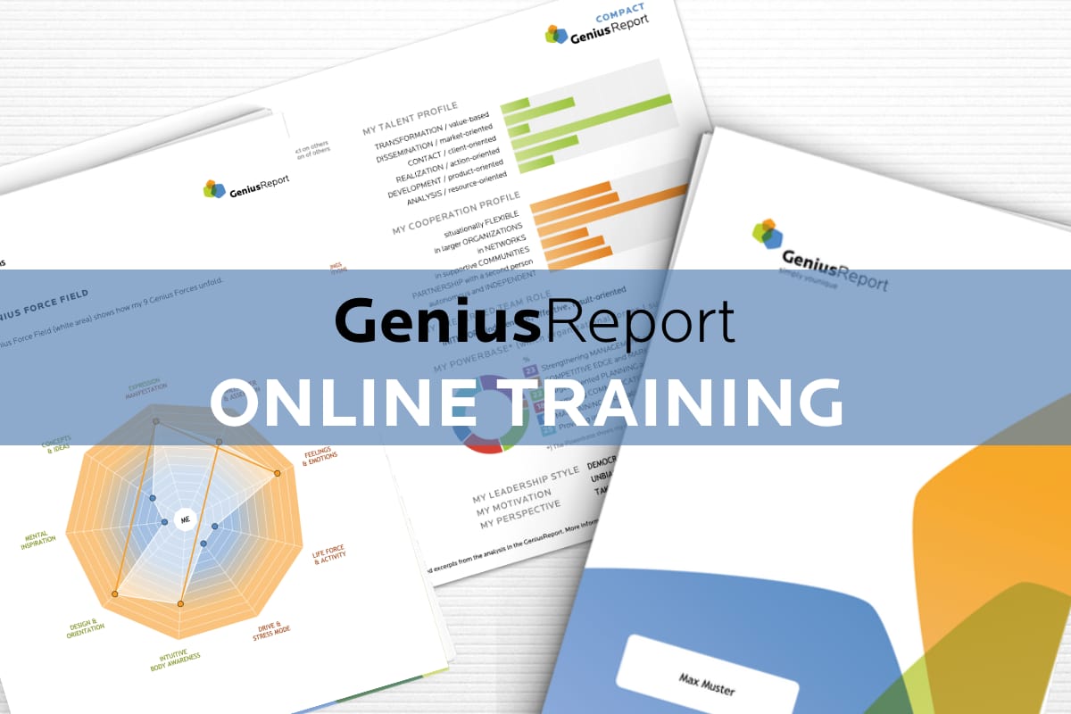 GeniusReport – Online User Training ENGLISH Start: 8th June 2023